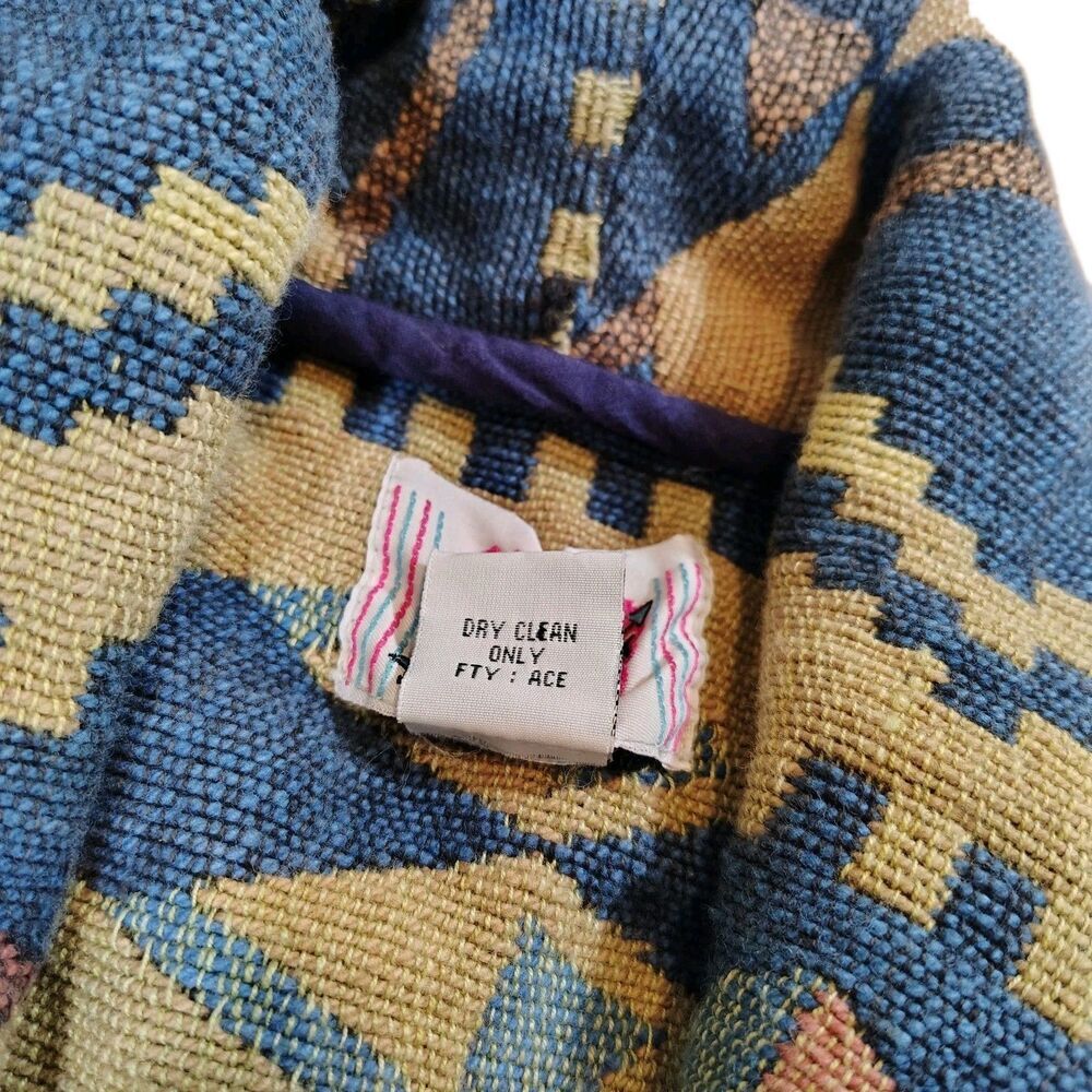 Vintage Womens Southwestern Aztec Tapestry Jacket Size L Cropped Geometric - Picture 6 of 10